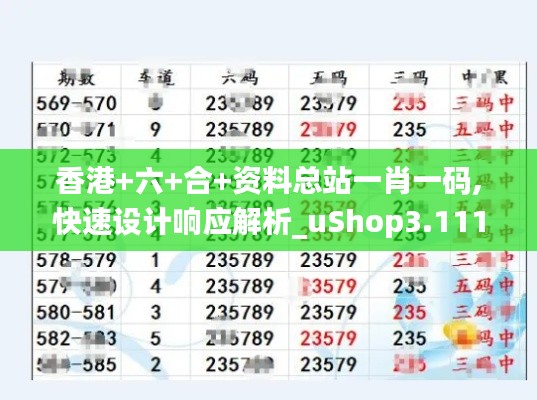 香港+六+合+资料总站一肖一码,快速设计响应解析_uShop3.111