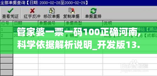管家婆一票一码100正确河南,科学依据解析说明_开发版13.199