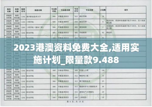2023港澳资料免费大全,适用实施计划_限量款9.488