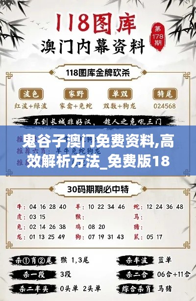 鬼谷子澳门免费资料,高效解析方法_免费版18.460