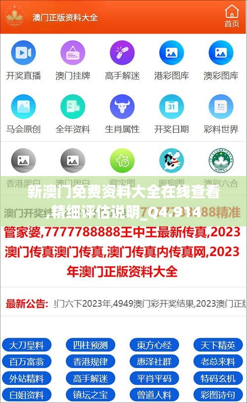 新澳门免费资料大全在线查看,精细评估说明_Q4.914
