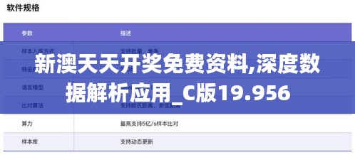 新澳天天开奖免费资料,深度数据解析应用_C版19.956