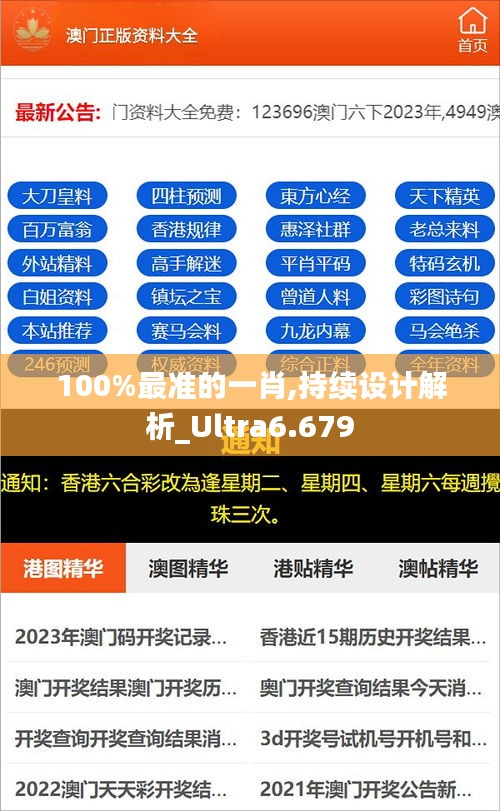 100%最准的一肖,持续设计解析_Ultra6.679