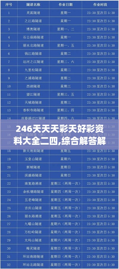 246天天天彩天好彩资料大全二四,综合解答解释定义_潮流版9.848