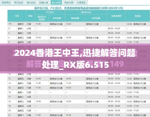 2024香港王中王,迅捷解答问题处理_RX版6.515