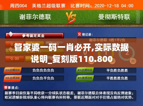 管家婆一码一肖必开,实际数据说明_复刻版110.800