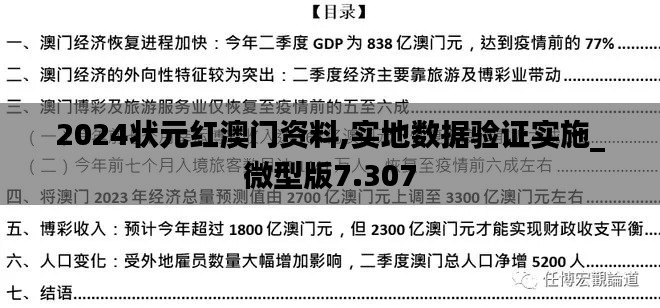 2024状元红澳门资料,实地数据验证实施_微型版7.307